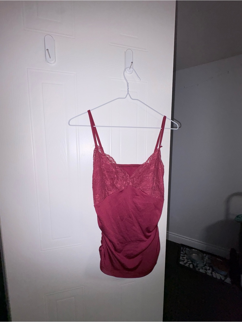 Lace Trim Burgundy Camisole